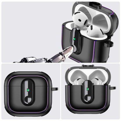 Armor Magnetic Wireless Earphones Case with Security Lock, For AirPods 4, For AirPods Pro 2