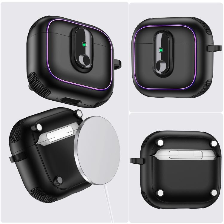 Armor Magnetic Wireless Earphones Case with Security Lock, For AirPods 4, For AirPods Pro 2