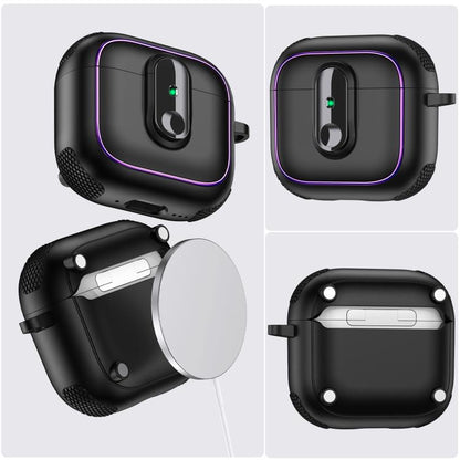 Armor Magnetic Wireless Earphones Case with Security Lock, For AirPods 4, For AirPods Pro 2