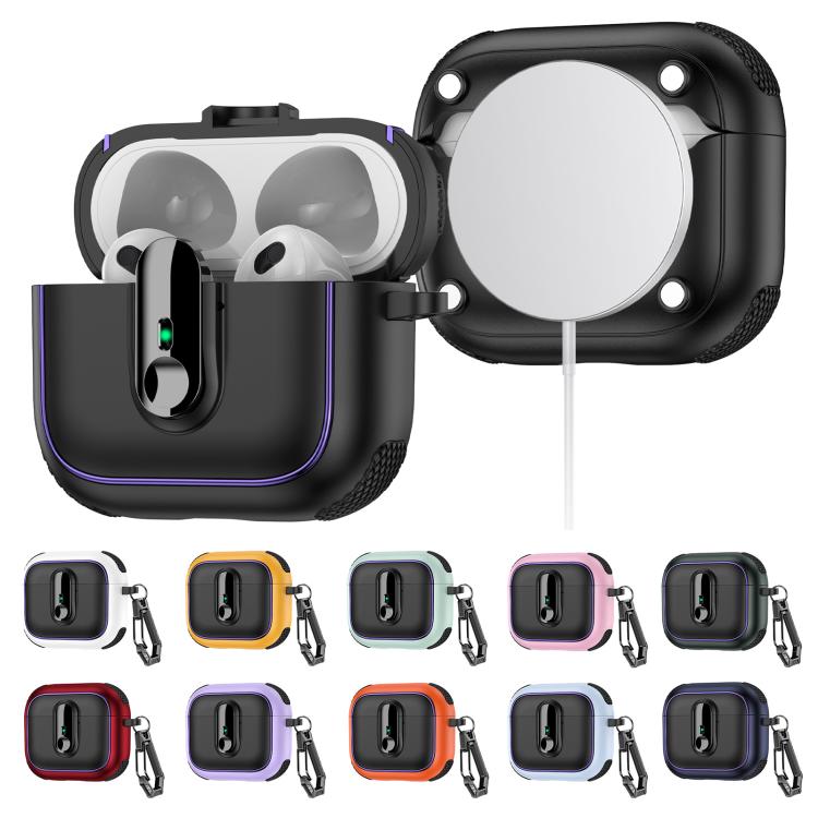 Armor Magnetic Wireless Earphones Case with Security Lock, For AirPods 3, For AirPods Pro