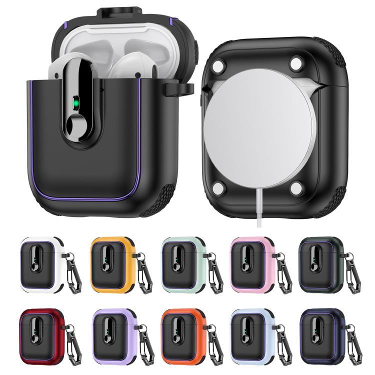 Armor Magnetic Wireless Earphones Case with Security Lock, For AirPods 1 / 2