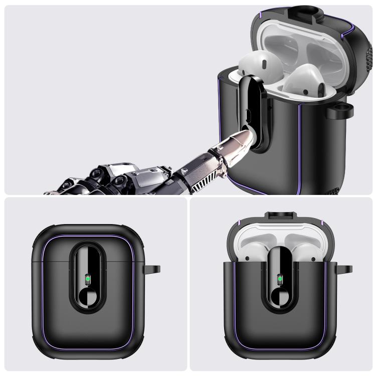 Armor Magnetic Wireless Earphones Case with Security Lock, For AirPods 1 / 2