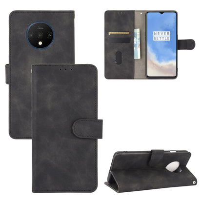 Solid Color Skin Feel Magnetic Buckle Horizontal Flip Calf Texture PU Leather Case with Holder & Card Slots & Wallet, For OnePlus 7T