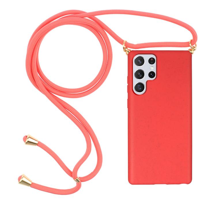 Wheat Straw Material Hybrid TPU Phone Case with Lanyard, For Samsung Galaxy S25 5G, For Samsung Galaxy S25+ 5G, For Samsung Galaxy S25 Ultra 5G