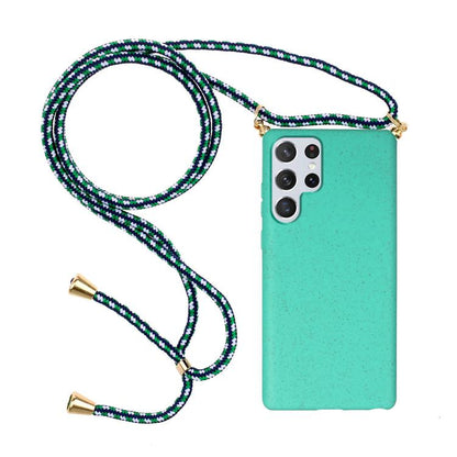 Wheat Straw Material Hybrid TPU Phone Case with Lanyard, For Samsung Galaxy S25 5G, For Samsung Galaxy S25+ 5G, For Samsung Galaxy S25 Ultra 5G