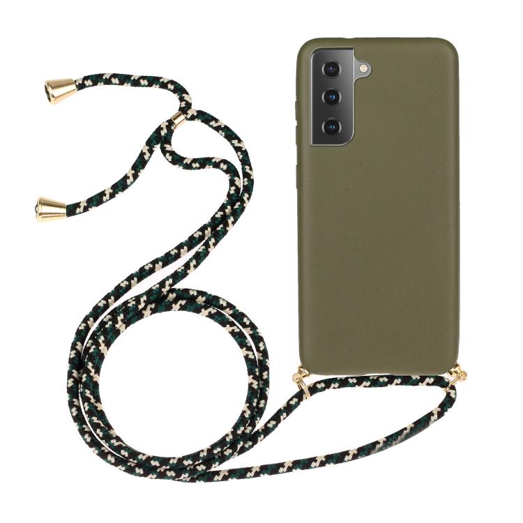 Wheat Straw Material Hybrid TPU Phone Case with Lanyard, For Samsung Galaxy S25 5G, For Samsung Galaxy S25+ 5G, For Samsung Galaxy S25 Ultra 5G