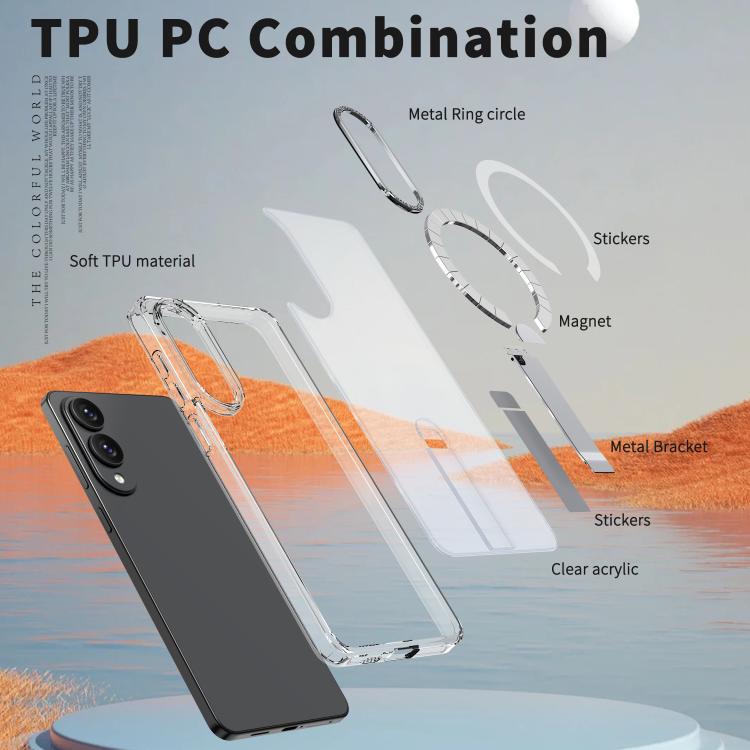 Star Shine Series TPU + PC MagSafe Phone Case with Fold Holder, For Samsung Galaxy S25 Edge 5G, For Samsung Galaxy S24 5G / S25 5G, For Samsung Galaxy S24+ 5G / S25+ 5G, For Samsung Galaxy S25 Ultra 5G