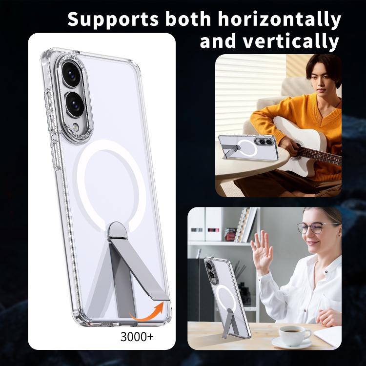 Star Shine Series TPU + PC MagSafe Phone Case with Fold Holder, For Samsung Galaxy S25 Edge 5G, For Samsung Galaxy S24 5G / S25 5G, For Samsung Galaxy S24+ 5G / S25+ 5G, For Samsung Galaxy S25 Ultra 5G