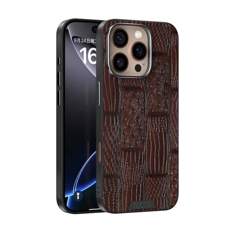 ABEEL Beast Pattern 6D Micro-Embossed MagSafe Genuine Leather Phone Case, For iPhone 17 Pro Max, For iPhone 17 Pro, For iPhone 17, For iPhone Air, For iPhone 16e, For iPhone 16 Pro Max