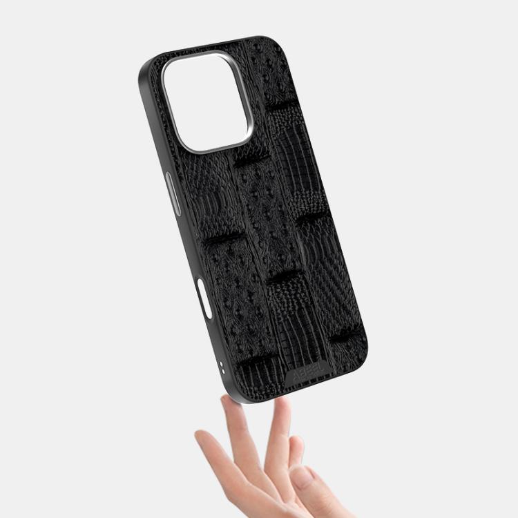 ABEEL Beast Pattern 6D Micro-Embossed MagSafe Genuine Leather Phone Case, For iPhone 16 Pro, For iPhone 16 Plus, For iPhone 16, For iPhone 15 Pro Max, For iPhone 15 Pro, For iPhone 15 Plus