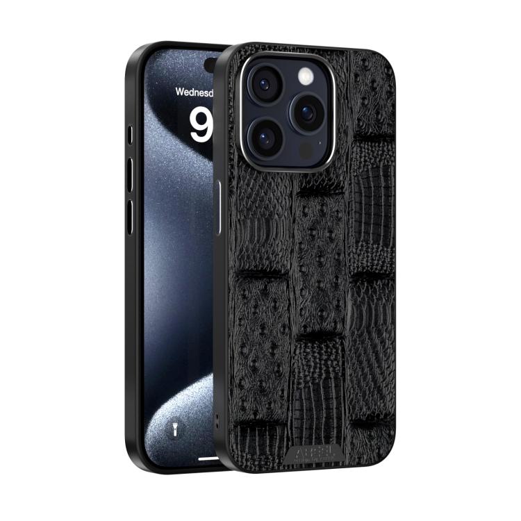 ABEEL Beast Pattern 6D Micro-Embossed MagSafe Genuine Leather Phone Case, For iPhone 13 Pro, For iPhone 13