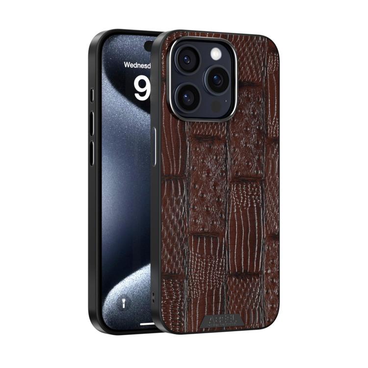 ABEEL Beast Pattern 6D Micro-Embossed MagSafe Genuine Leather Phone Case, For iPhone 13 Pro, For iPhone 13