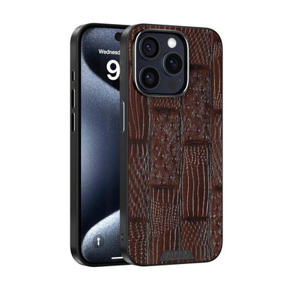 ABEEL Beast Pattern 6D Micro-Embossed MagSafe Genuine Leather Phone Case, For iPhone 13 Pro, For iPhone 13