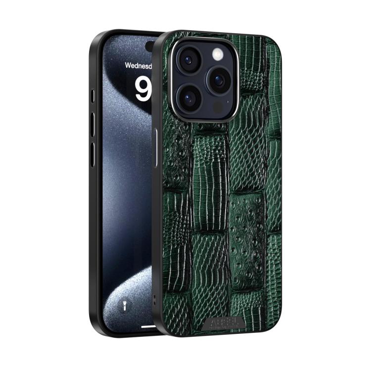 ABEEL Beast Pattern 6D Micro-Embossed MagSafe Genuine Leather Phone Case, For iPhone 13 Pro, For iPhone 13