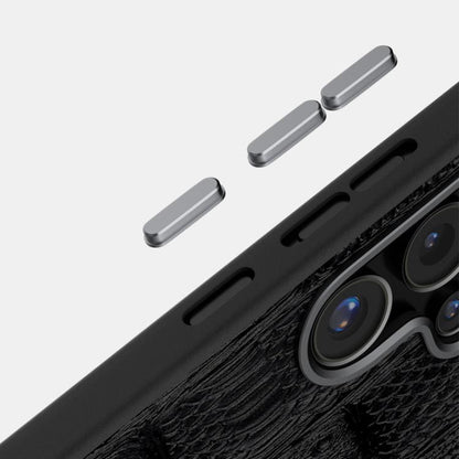 ABEEL Beast Pattern 6D Micro-Embossed MagSafe Genuine Leather Phone Case, For Samsung Galaxy S24 Ultra 5G, For Samsung Galaxy S24+ 5G, For Samsung Galaxy S24 5G