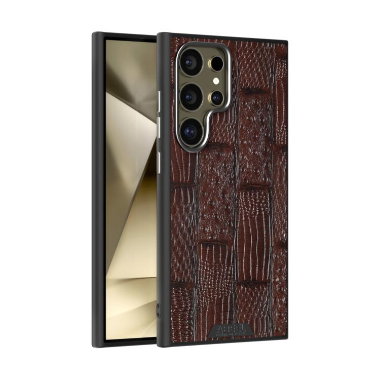 ABEEL Beast Pattern 6D Micro-Embossed MagSafe Genuine Leather Phone Case, For Samsung Galaxy S24 Ultra 5G, For Samsung Galaxy S24+ 5G, For Samsung Galaxy S24 5G