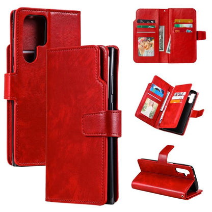 Tri-Fold 9-Card Wallets Leather Phone Case, For Samsung Galaxy S25 5G, For Samsung Galaxy S25+ 5G, For Samsung Galaxy S25 Ultra 5G, For Samsung Galaxy S24 FE 5G