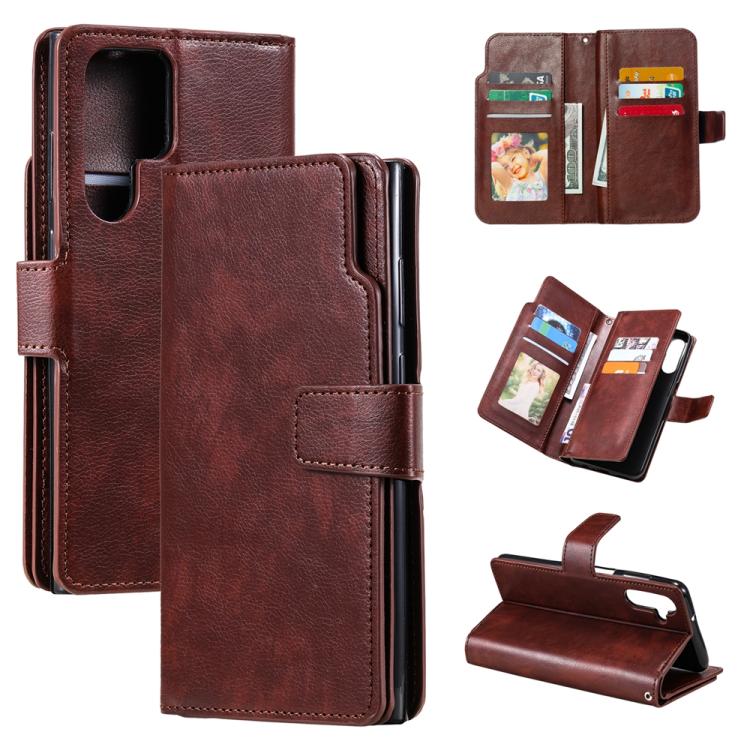 Tri-Fold 9-Card Wallets Leather Phone Case, For Samsung Galaxy S25 5G, For Samsung Galaxy S25+ 5G, For Samsung Galaxy S25 Ultra 5G, For Samsung Galaxy S24 FE 5G