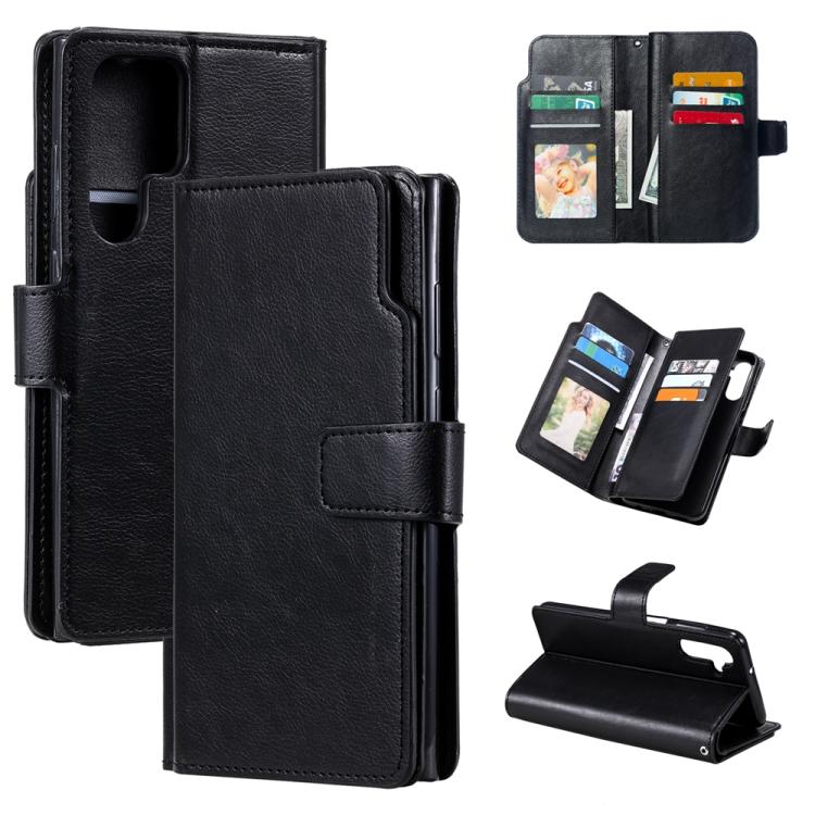 Tri-Fold 9-Card Wallets Leather Phone Case, For Samsung Galaxy S25 5G, For Samsung Galaxy S25+ 5G, For Samsung Galaxy S25 Ultra 5G, For Samsung Galaxy S24 FE 5G