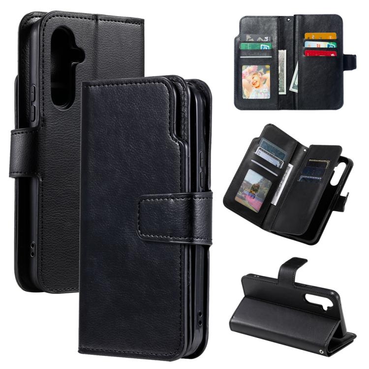 Tri-Fold 9-Card Wallets Leather Phone Case, For Samsung Galaxy S25 5G, For Samsung Galaxy S25+ 5G, For Samsung Galaxy S25 Ultra 5G, For Samsung Galaxy S24 FE 5G
