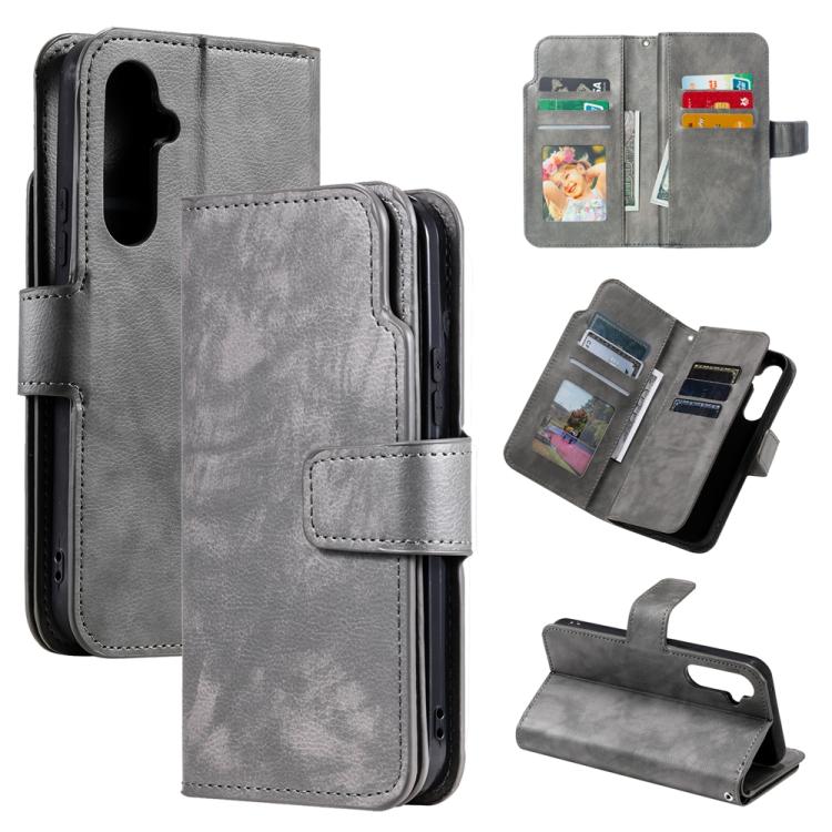 Tri-Fold 9-Card Wallets Leather Phone Case, For Samsung Galaxy S25 5G, For Samsung Galaxy S25+ 5G, For Samsung Galaxy S25 Ultra 5G, For Samsung Galaxy S24 FE 5G