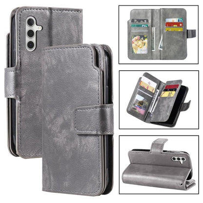 Tri-Fold 9-Card Wallets Leather Phone Case, For Samsung Galaxy S25 5G, For Samsung Galaxy S25+ 5G, For Samsung Galaxy S25 Ultra 5G, For Samsung Galaxy S24 FE 5G