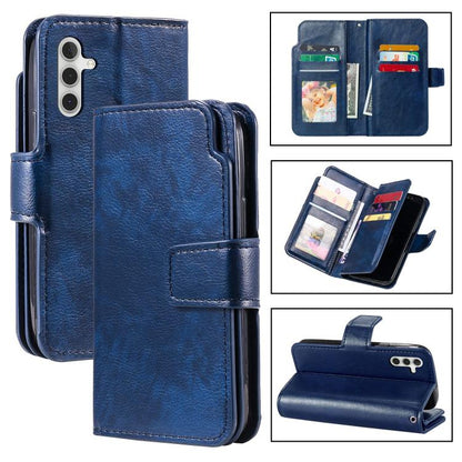 Tri-Fold 9-Card Wallets Leather Phone Case, For Samsung Galaxy S25 5G, For Samsung Galaxy S25+ 5G, For Samsung Galaxy S25 Ultra 5G, For Samsung Galaxy S24 FE 5G