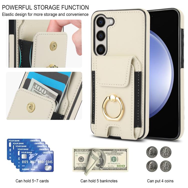 Elastic Card Bag Ring Holder Phone Case, For Samsung Galaxy S25 5G, For Samsung Galaxy S25+ 5G, For Samsung Galaxy S25 Ultra 5G