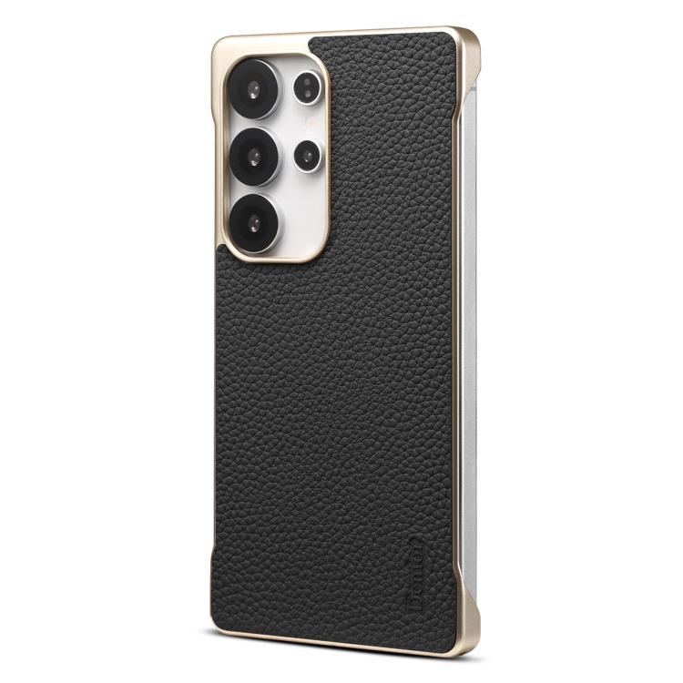 Denior A20 Genuine Leather Litchi Texture MagSafe Frameless Phone Case, For Samsung Galaxy S25 5G, For Samsung Galaxy S25+ 5G, For Samsung Galaxy S25 Ultra 5G