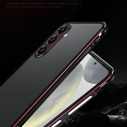 Aurora Series Lens Protector + Metal Frame Phone Case, For Samsung Galaxy S25 5G, For Samsung Galaxy S25+ 5G