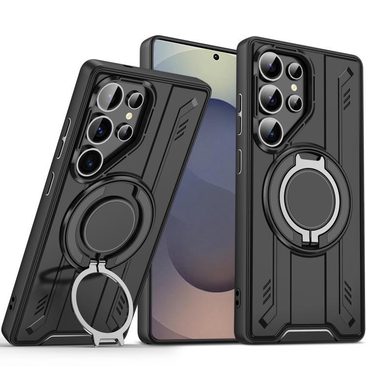Rotating Ring Holder Magnetic MagSafe Phone Case, For Samsung Galaxy S25 / S24 5G, For Samsung Galaxy S25+ / S24+ 5G, For Samsung Galaxy S25 Ultra 5G, For Samsung Galaxy S24 FE 5G