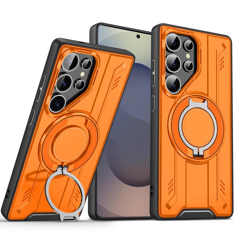 Rotating Ring Holder Magnetic MagSafe Phone Case, For Samsung Galaxy S25 / S24 5G, For Samsung Galaxy S25+ / S24+ 5G, For Samsung Galaxy S25 Ultra 5G, For Samsung Galaxy S24 FE 5G