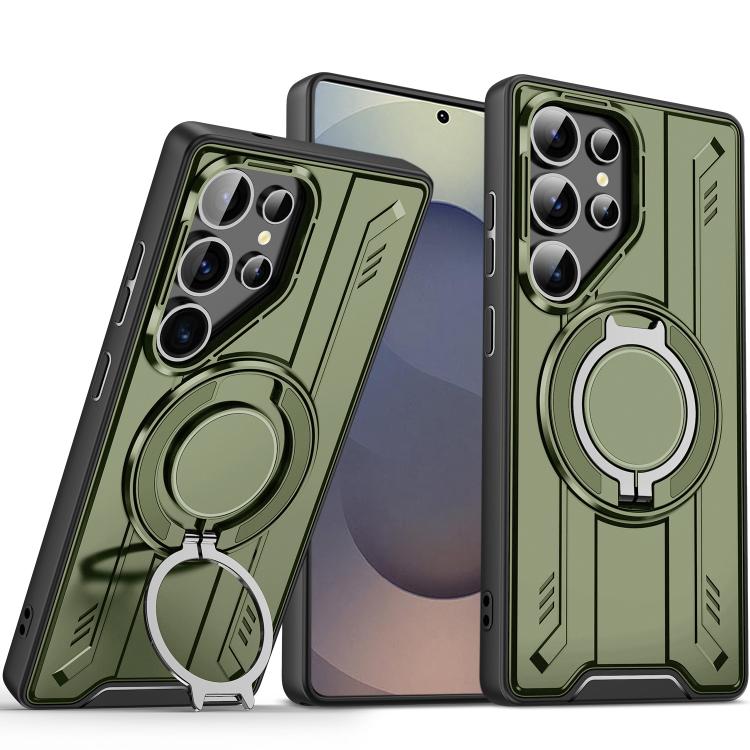 Rotating Ring Holder Magnetic MagSafe Phone Case, For Samsung Galaxy S25 / S24 5G, For Samsung Galaxy S25+ / S24+ 5G, For Samsung Galaxy S25 Ultra 5G, For Samsung Galaxy S24 FE 5G