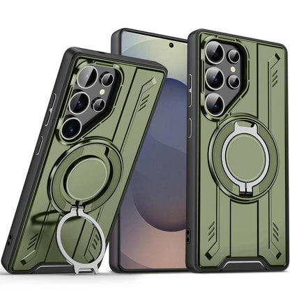 Rotating Ring Holder Magnetic MagSafe Phone Case, For Samsung Galaxy S25 / S24 5G, For Samsung Galaxy S25+ / S24+ 5G, For Samsung Galaxy S25 Ultra 5G, For Samsung Galaxy S24 FE 5G