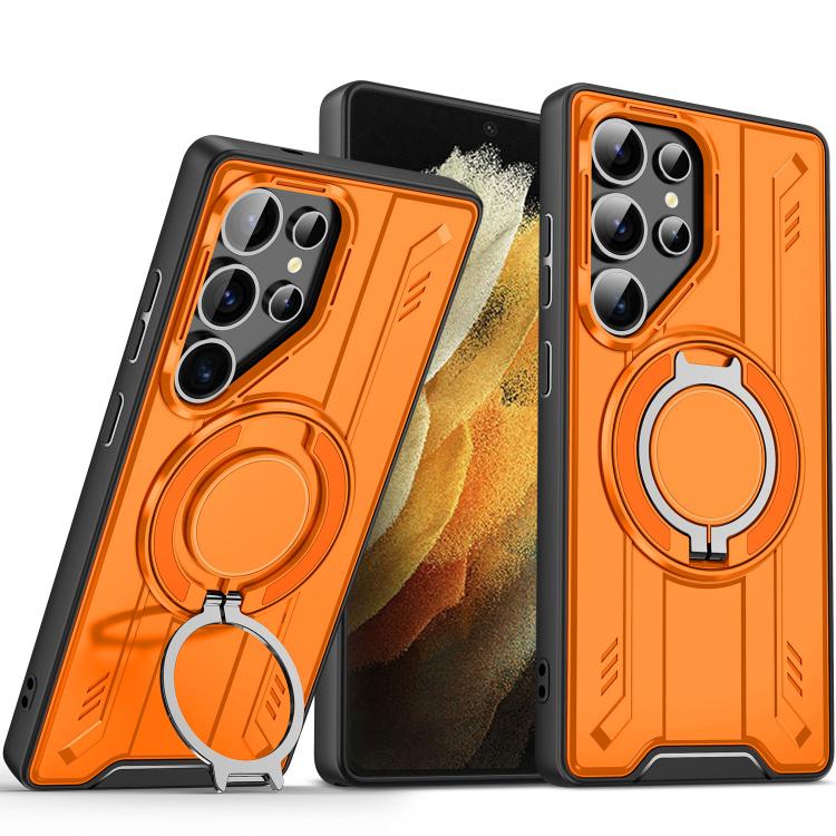 Rotating Ring Holder Magnetic MagSafe Phone Case, For Samsung Galaxy S21 5G, For Samsung Galaxy S21+ 5G, For Samsung Galaxy S21 Ultra 5G