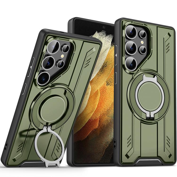 Rotating Ring Holder Magnetic MagSafe Phone Case, For Samsung Galaxy S21 5G, For Samsung Galaxy S21+ 5G, For Samsung Galaxy S21 Ultra 5G