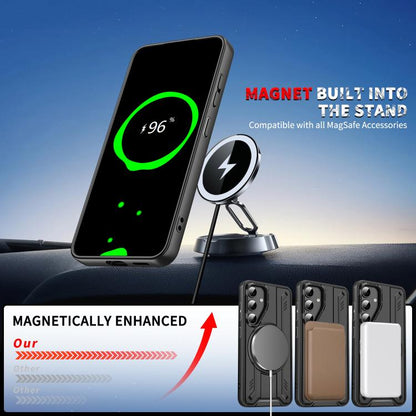 Rotating Ring Holder Magnetic MagSafe Phone Case, For Samsung Galaxy S24 Ultra 5G, For Samsung Galaxy S23 FE 5G, For Samsung Galaxy S23 Ultra 5G, For Samsung Galaxy S23+ 5G