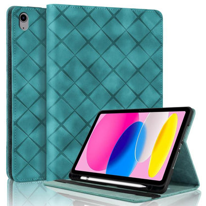 Rhombus Embossed Leather Smart Tablet Case