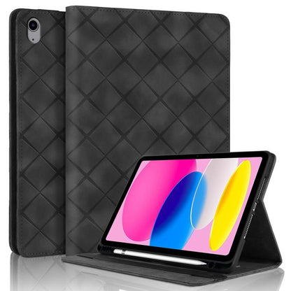Rhombus Embossed Leather Smart Tablet Case