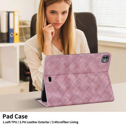 Rhombus Embossed Leather Smart Tablet Case