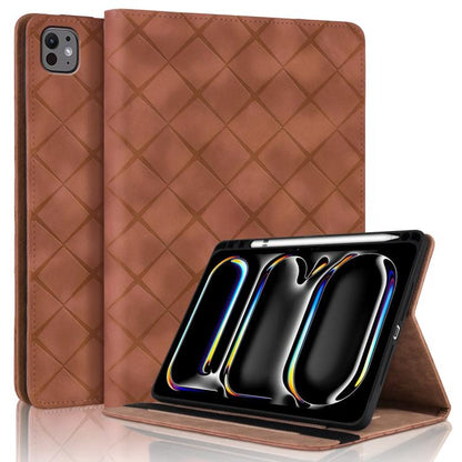 Rhombus Embossed Leather Smart Tablet Case