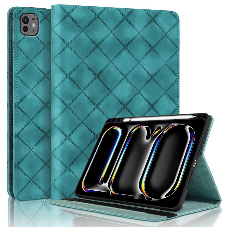 Rhombus Embossed Leather Smart Tablet Case