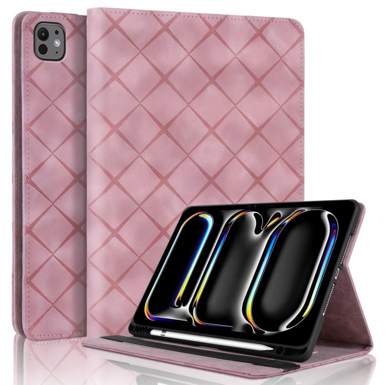 Rhombus Embossed Leather Smart Tablet Case, For iPad Air 13 2026 / 2025 / 2024, For iPad Air 11 2026 / 2025 / 2024, For iPad Pro 13 2025 / 2024, For iPad Pro 11 2025 / 2024