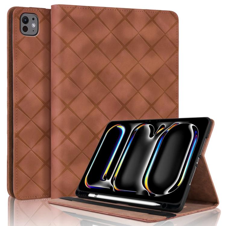 Rhombus Embossed Leather Smart Tablet Case, For iPad Air 13 2026 / 2025 / 2024, For iPad Air 11 2026 / 2025 / 2024, For iPad Pro 13 2025 / 2024, For iPad Pro 11 2025 / 2024