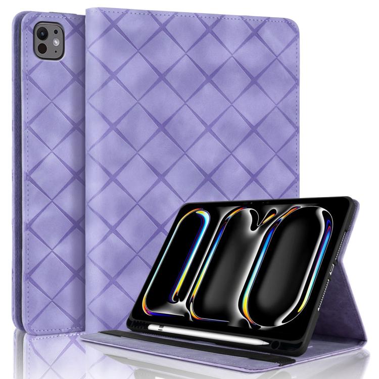 Rhombus Embossed Leather Smart Tablet Case, For iPad Air 13 2026 / 2025 / 2024, For iPad Air 11 2026 / 2025 / 2024, For iPad Pro 13 2025 / 2024, For iPad Pro 11 2025 / 2024