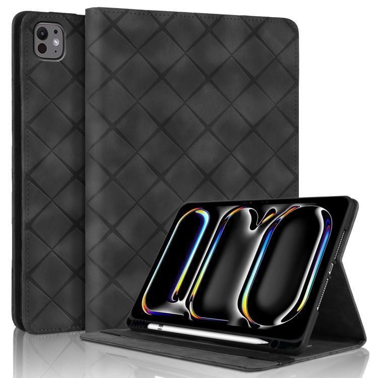 Rhombus Embossed Leather Smart Tablet Case, For iPad Air 13 2025 / 2024 / Pro 12.9, For iPad mini 6 / mini 2024, For iPad 10.2 2021 / Air 10.5, For iPad mini 5 / 4 / 3 / 2 / 1