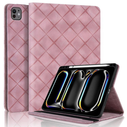 Rhombus Embossed Leather Smart Tablet Case