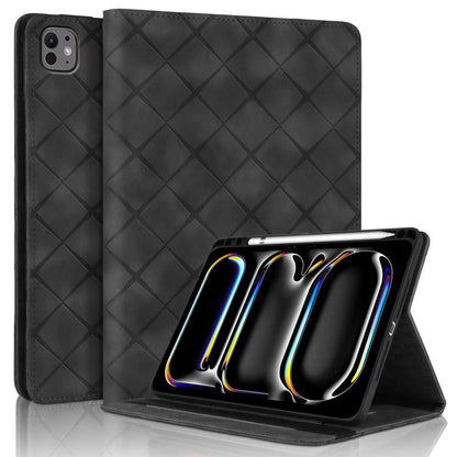 Rhombus Embossed Leather Smart Tablet Case