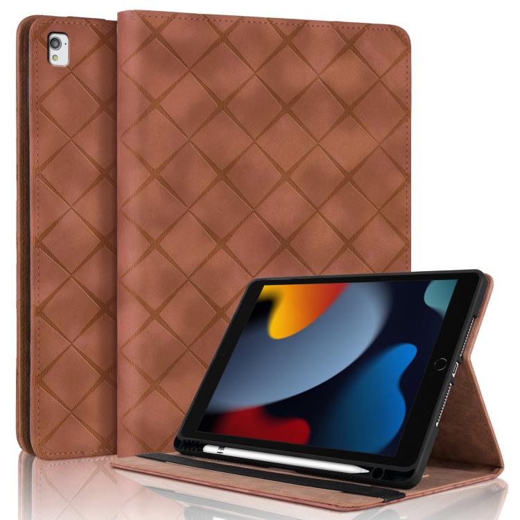 Rhombus Embossed Leather Smart Tablet Case, For iPad Air 13 2025 / 2024 / Pro 12.9, For iPad mini 6 / mini 2024, For iPad 10.2 2021 / Air 10.5, For iPad mini 5 / 4 / 3 / 2 / 1