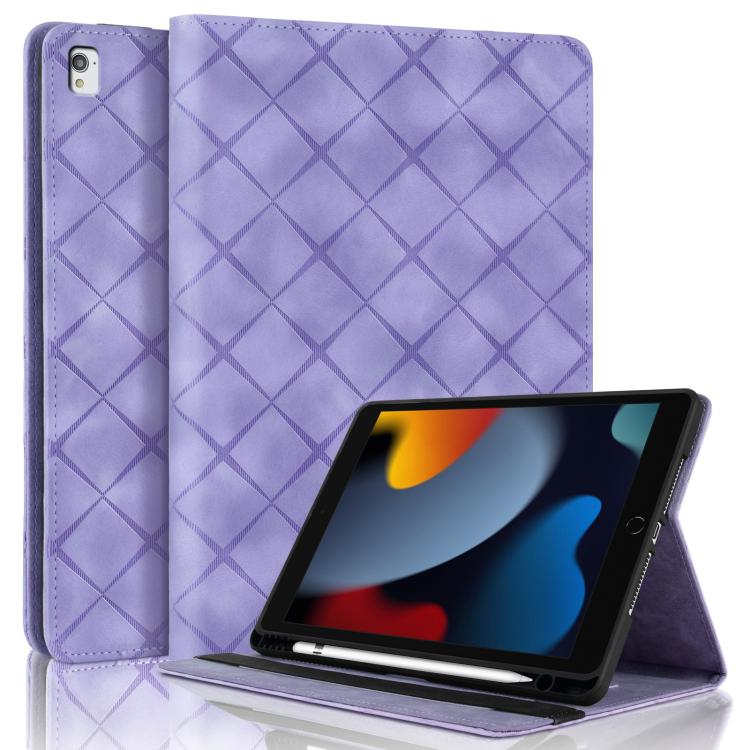 Rhombus Embossed Leather Smart Tablet Case, For iPad Air 13 2025 / 2024 / Pro 12.9, For iPad mini 6 / mini 2024, For iPad 10.2 2021 / Air 10.5, For iPad mini 5 / 4 / 3 / 2 / 1